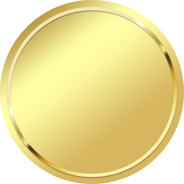 gold banner gold circle frame and dot